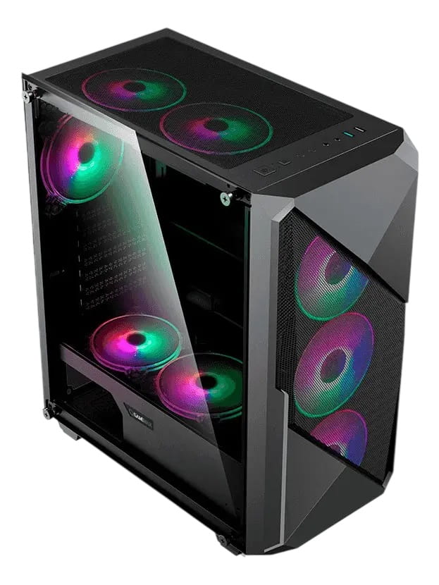 Case Gaming Gamemax REVOLT /1*USB 3.0/1*USB 2.0/2*HDD/2*SSD/CHASIS NEGRO ATX/4*VENTILADORES INTERNOS/VIDRIO TEMPLADO/SIN FUENTE