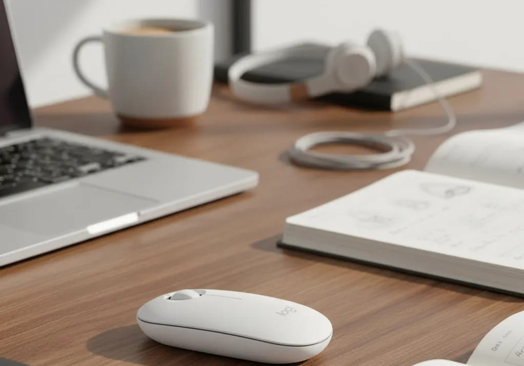 Mouse Logitech wireles M350S Pebble Mouse 2 White Wireless RF - BT 4000DPI 910-007047
