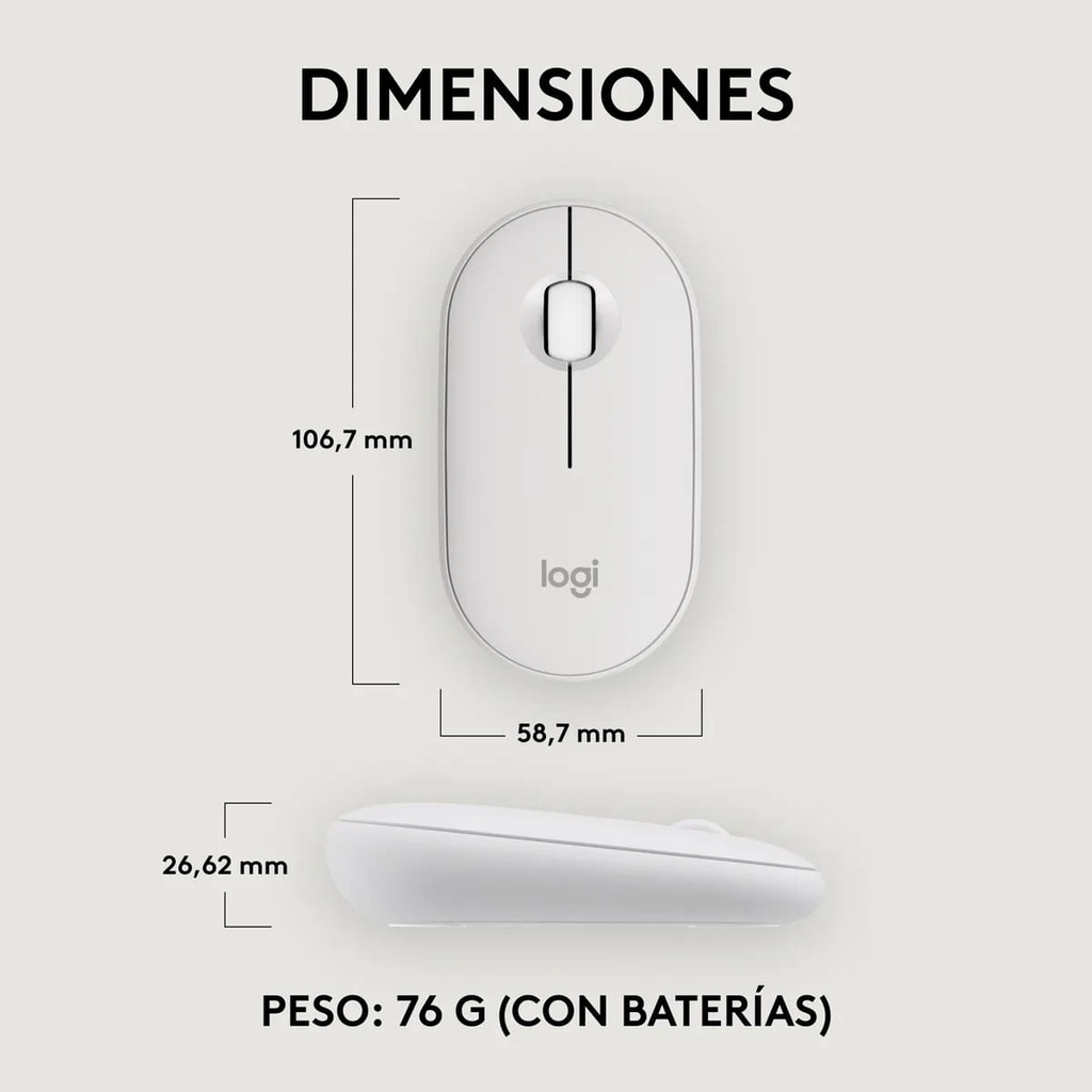 Mouse Logitech wireles M350S Pebble Mouse 2 White Wireless RF - BT 4000DPI 910-007047