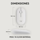 Mouse Logitech wireles M350S Pebble Mouse 2 White Wireless RF - BT 4000DPI 910-007047