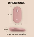 Mouse Logitech wireles M350S Pebble Mouse 2 Pink Wireless RF - BT 4000DPI 910-007048