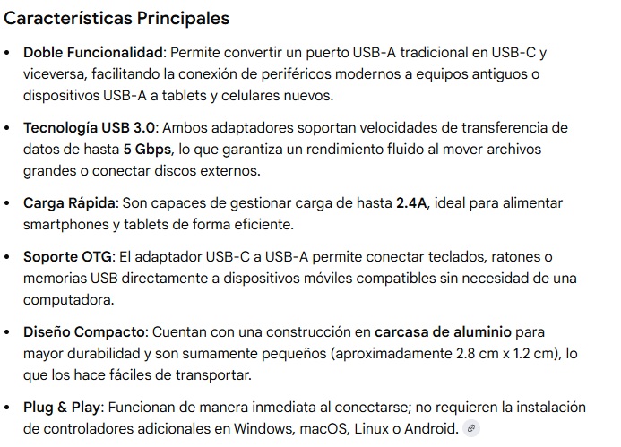 Adaptador Unnotekno Juego de adaptadores USB-A a USB-C y USB-C a OTG AD4301GY