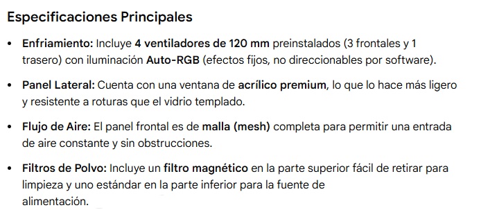 CASE MSI MAG Force M100A Mid Tower con 4 Ventiladores