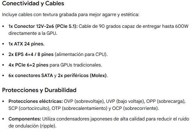 Fuente De Poder Cooler Master MWE GOLD 850 V3 850W 80Plus Gold ATX3.1 PCIe5.1 MPE-8506-ACAG-BUS