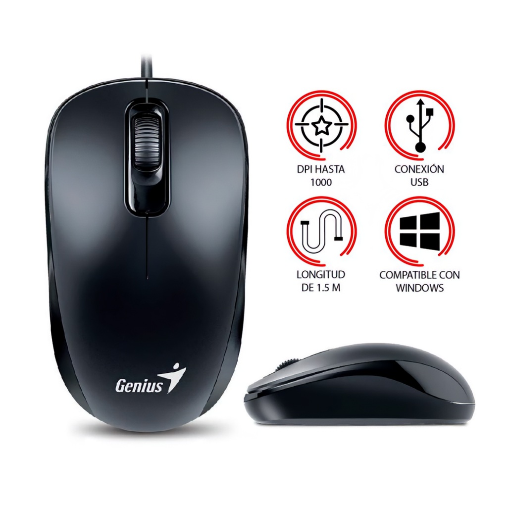 Mouse Optico Genius DX-110 USB C Black