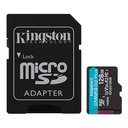 Memoria Kingston Micro Sd 128gb Canvas Go! Plus Class 10 Up to 200Mb/s Read Con Adaptador Ideal Celulare SDCG4/128GB