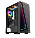 Case Gaming Gamemax PRISM /1*USB 3.0/2*USB 2.0/1*HDD/2*SSD/CHASIS NEGRO ATX/VIDRIO TEMPLADO/3*VENTILADORES INTERNO/SIN FUENTE