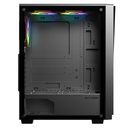 Case Gaming Gamemax PRISM /1*USB 3.0/2*USB 2.0/1*HDD/2*SSD/CHASIS NEGRO ATX/VIDRIO TEMPLADO/3*VENTILADORES INTERNO/SIN FUENTE
