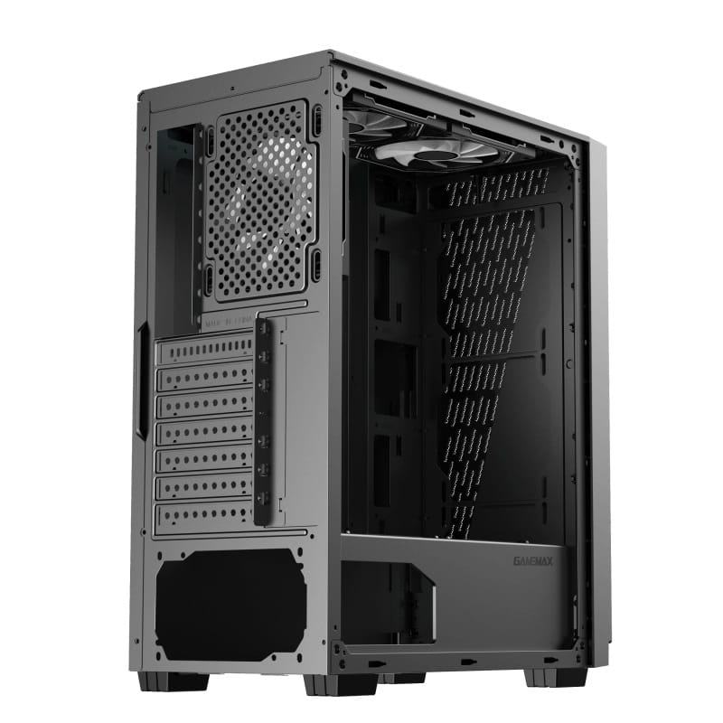 Case Gaming Gamemax PRISM /1*USB 3.0/2*USB 2.0/1*HDD/2*SSD/CHASIS NEGRO ATX/VIDRIO TEMPLADO/3*VENTILADORES INTERNO/SIN FUENTE