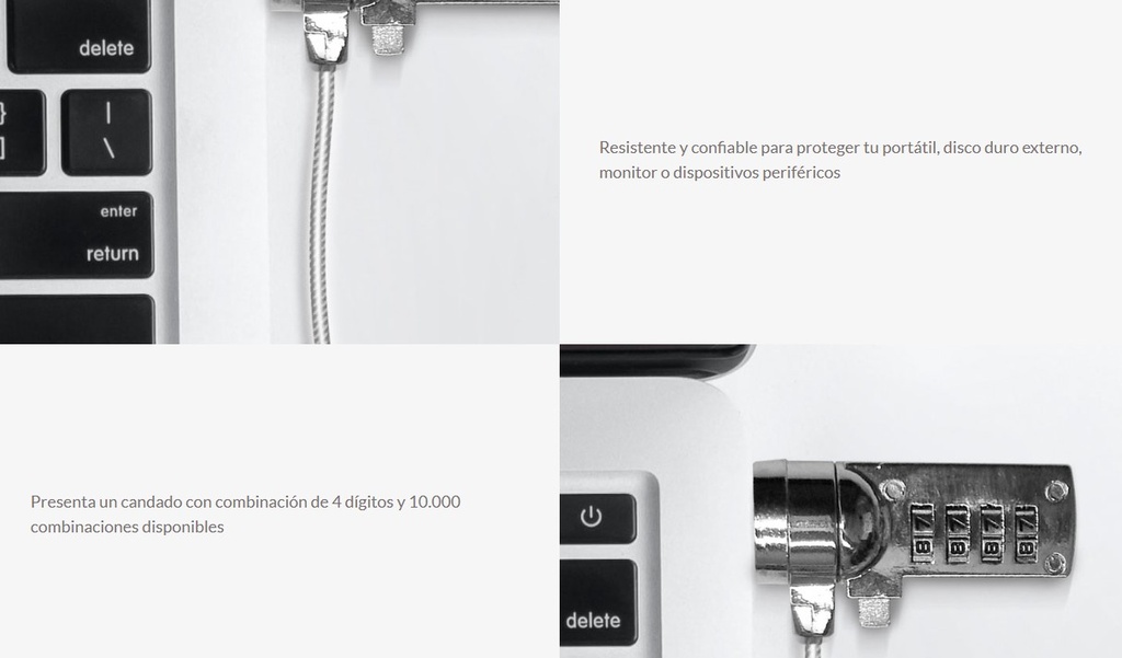 Cable Seguridad Xtech XTA110 con clave
