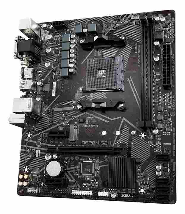 Tarjeta Madre Gigabyte A520M DS3H V2 AM4 4 slots DDR4 1xM.2 HDMI DP PCIe3.0 Red 10-100-1000 mATX 9MA52M3H2'00'G10
