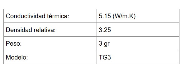 Pasta Termica Gamemax TG3 Nano Grease para CPU 3Gr