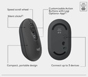 TECLADO + MOUSE LOGITECH POP ICON INALAMBRICO GRAPHITE 920-013052