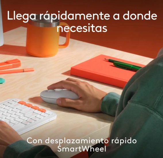 TECLADO + MOUSE LOGITECH POP ICON INALAMBRICO WHITE 920-013055