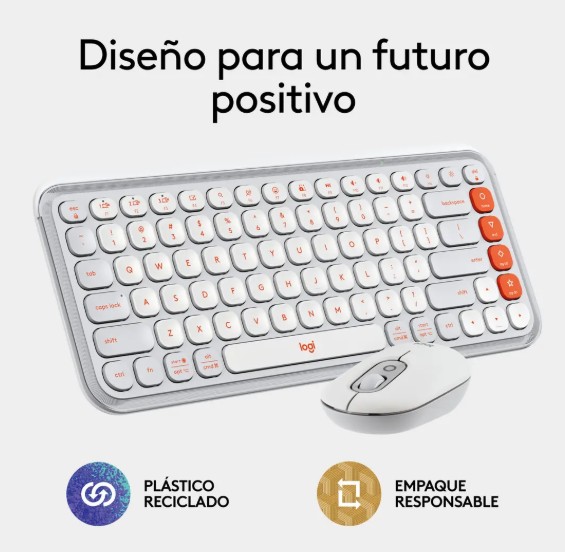 TECLADO + MOUSE LOGITECH POP ICON INALAMBRICO WHITE 920-013055
