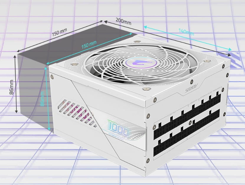 Fuente de Poder Gigabyte Aorus Elite 1000W Platinum White Full Modular GP-AE1000PM PG5 ICE