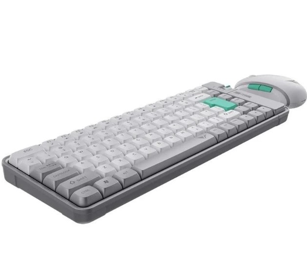 Combo Teclado + Mouse Alcatroz Tetriz Air 300C Winter White Multidispositivo Recargable Inalambrico Bt