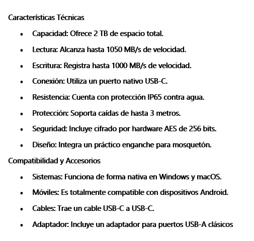 Sdd Externo Sandisk Extreme 2Tb Black Read 1050/1000 Write SDSSDE61-2T00-G25