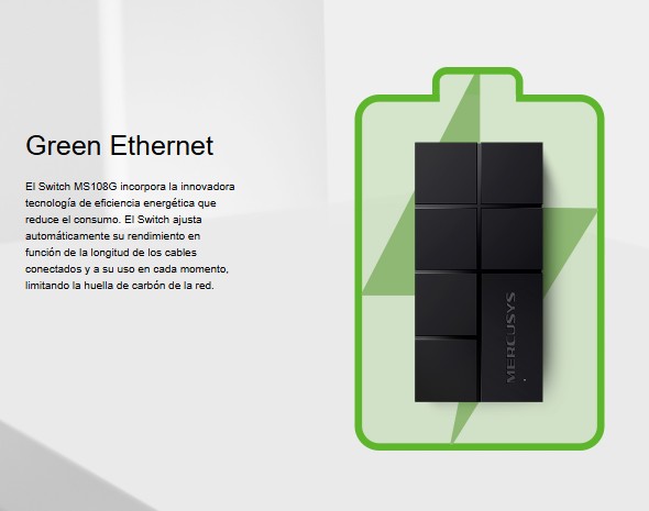 Switch Mercusys MS108G de 8 Puertos RJ45 10/100/1000 Gigabite