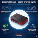 Switch Mercusys MS108G de 8 Puertos RJ45 10/100/1000 Gigabite
