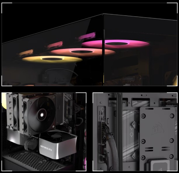 Case Corsair 3500 ARGB Mid-Tower Temperad Glass N-PS 3Vent-RS120 Black CC-9011278-WW