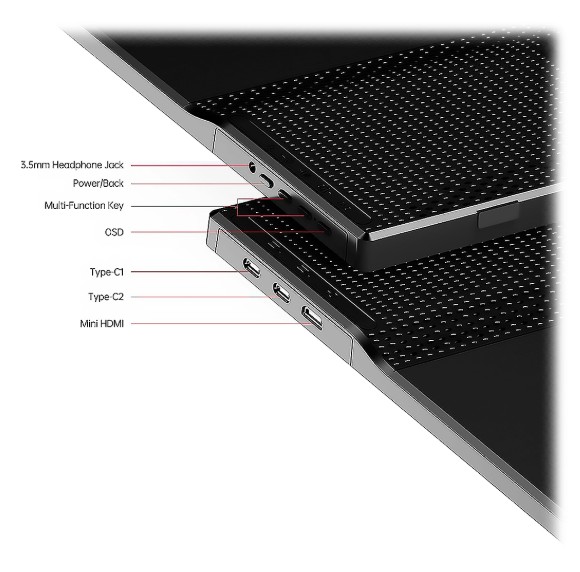 Monitor Ultra-slim Yxk 15.6pulg. Portable Full-hd Ips Usb-c Hdmi Black