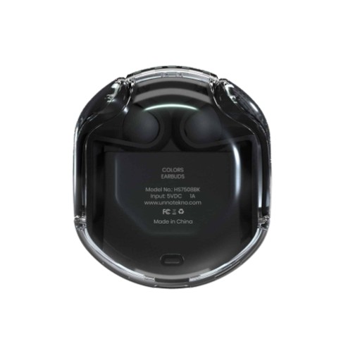 Audífono + micrófono UnnoTekno HS7508BK colors earbuds inalambricos TWS negro
