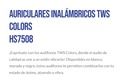 Audífono + micrófono UnnoTekno HS7508BK colors earbuds inalambricos TWS negro