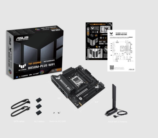 MBO ASUS TUF B850M-Plus Wifi AM5 AMD Ryzen 9000 DDR5-8000Mhz BT DP HDMI usb PCIe 5.0 mATX