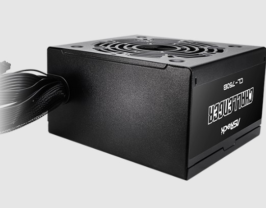 Fuente de poder Asrock Challenger CL-750B 750 watts certificacion 80 plus bronce ATX conector PCIe nativo 12V-2X6 BOOST de +5 Integrado