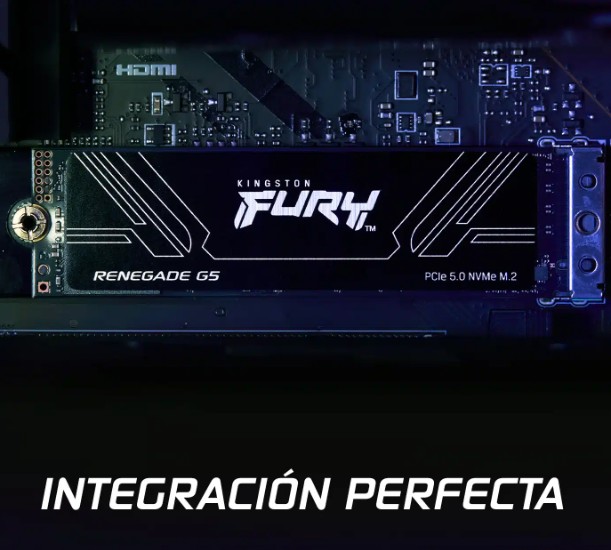 SSD Kingston Fury Renegade G5 M.2 de 1024GB NVME PCIe 5.0 14200/11000 MB/s en lectura/escritura SFYR2S/1T0