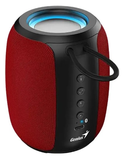 Parlante Genius Sp-915BT Portable Bluetooth 5.3 RGB Lighting 5Watts RMS Red/Black USB-C 31730052403