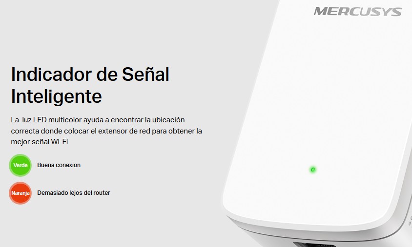 Wireless Repetidor Extensor AC1200 Mercusys ME30 DualBand 2Antenas 1xRJ45 White