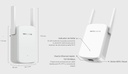 Wireless Repetidor Extensor AC1200 Mercusys ME30 DualBand 2Antenas 1xRJ45 White