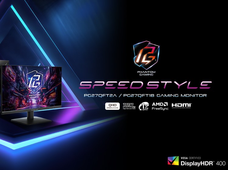 Monitor LED Asrock Gamer PG27QFT1B 27 Inch PHANTOM GAMING LED IPS 2560x1440-180Hz 2HDMI DP Black