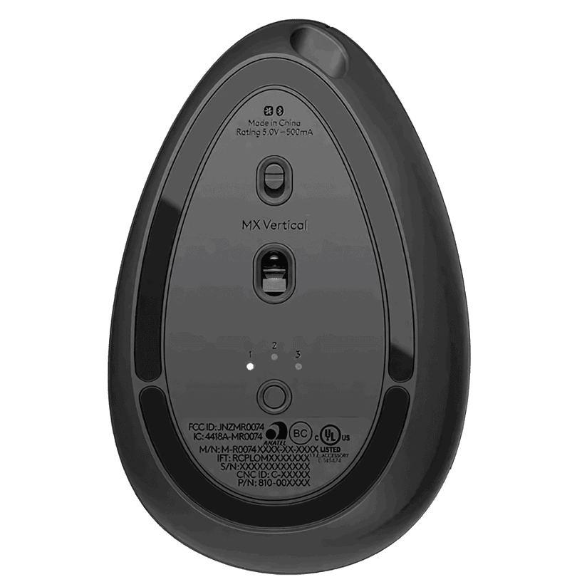 Mouse Logitech MX Vertical Negro Ergonomico Easy Switch Flow Unifying Bluetooth USB Recargable  910-005449
