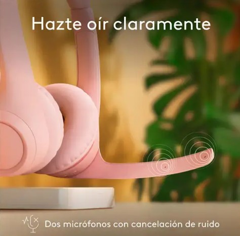 Audifono Logitech Zone 300 Bluetooth Rose Mic con supresion de ruido  981-001411