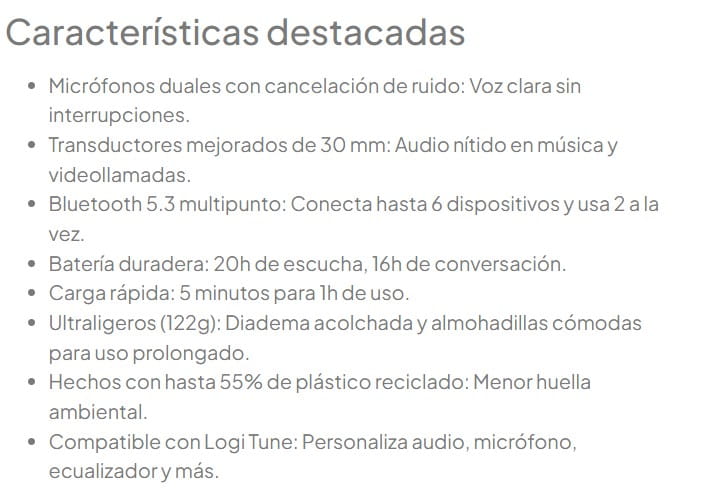Audifono Logitech Zone 300 Bluetooth Rose Mic con supresion de ruido  981-001411