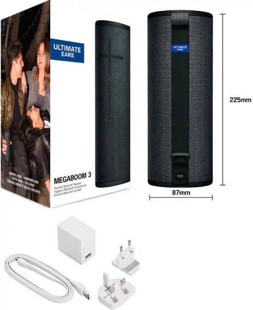 Parlante Ultimate Ears Megaboom 3 Night negro BT Sound 360 magic button984-001390
