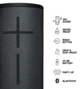 Parlante Ultimate Ears Megaboom 3 Night negro BT Sound 360 magic button984-001390