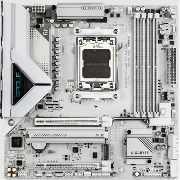 Tarjeta Madre Gigabyte B850M Eagle Wifi6E Ice AM5 DDR5 4 slots HDMI DP 2.5 WIFI mATX