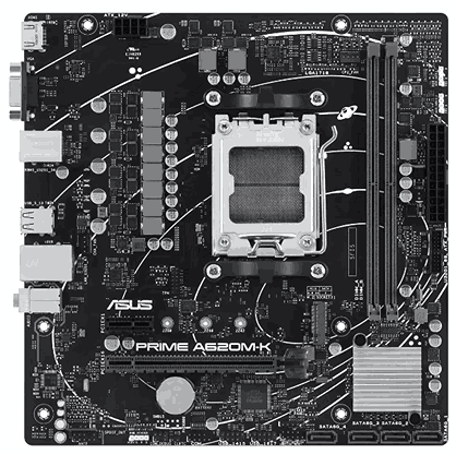 Mbo Asus Prime A620AM-K Amd Am5 Ryzen 7000-9000 2xddr5 Hdmi Displayport 1xM.2 4xSATA 6Gb/s Pcie4.0 Micro-atx
