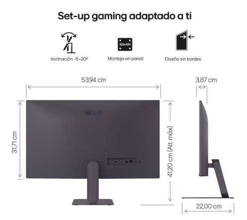 Monitor LG LED 23,8" UltraGear FHD Ips Gaming 144hz 1ms HDMI DP Slim Stan Black  24G411A-B