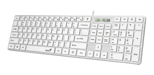 Teclado Genius SlimStar 126 Multimedia USB Ultradelgado Blanco