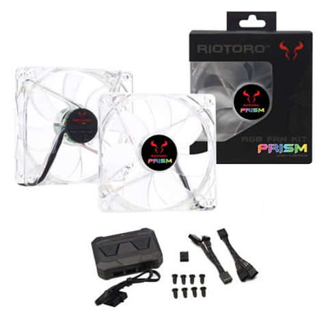 Cooler Riotoro CROSS-X Lightning RGB 120.0 mm Prism Fan Kit, RGB/Fan Controller, 256 colors, Quiet FRGB256-168X