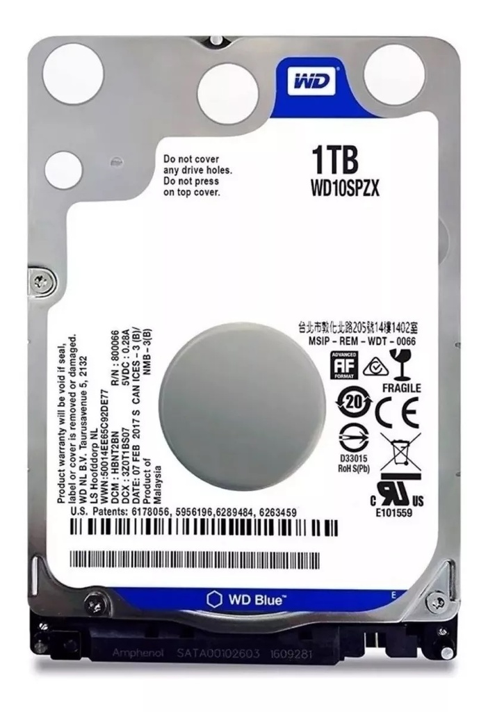 Disco Duro Interno Laptop 1TB Western Digital sata 5400rpm - WD10SPZX