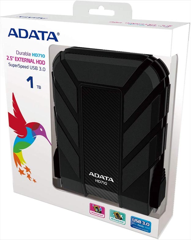 Disco Duro Externo Adata 1tb HD710 Negro USB3,0 Antishock Water Resist AHD710P-1TU31-CBK