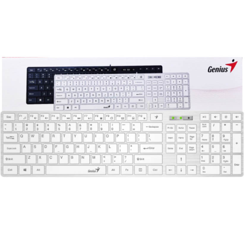 Teclado Genius SlimStar 126 Multimedia USB Ultradelgado Blanco
