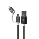 Cable USB KlipXtreme 2 EN 1 con Conector Lightning y Micro USB a USB Tipo A  KAC-210BK