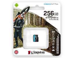 Memoria Kingston Micro Sd 256gb Canvas Go! Plus Class 10 Up to 170Mb/s Read Con Adaptador Ideal Celulares